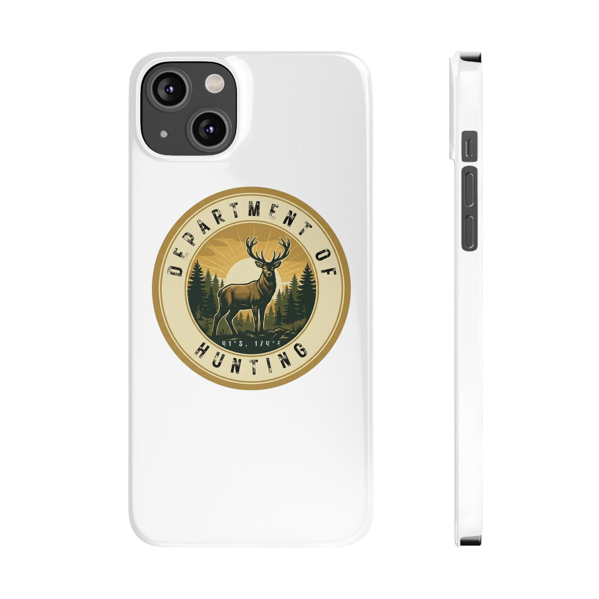 'Department of Hunting' Vintage Deer Logo - Slim Phone Case