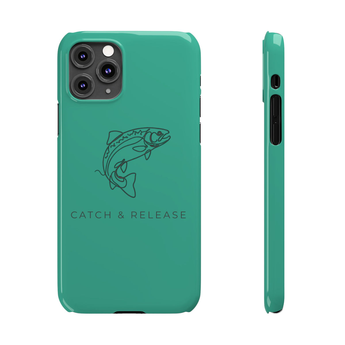 Catch & Release Slim Phone Case — Minimalist Fishing Trout Design