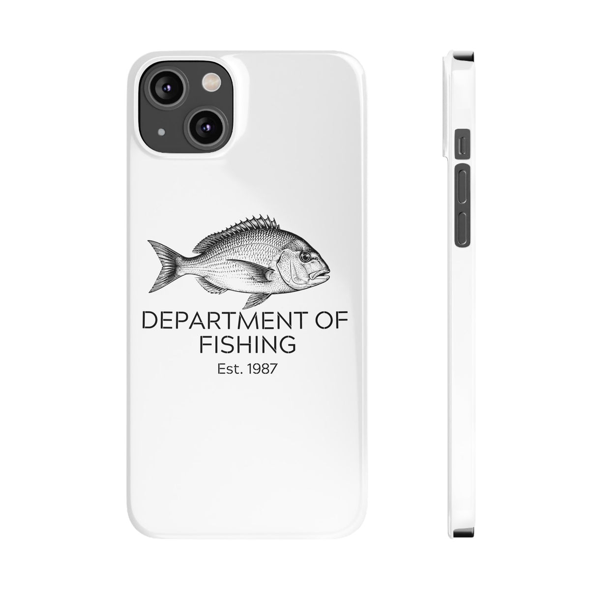 Slim Phone Case — Department of Fishing Est. 1987 (Vintage Fish Design)