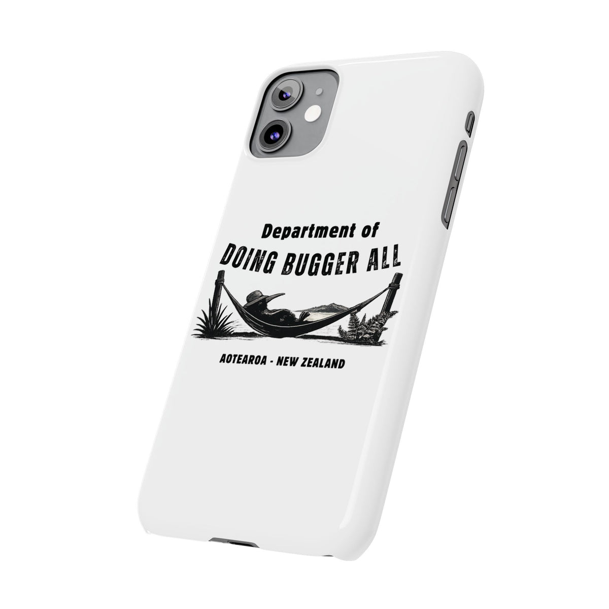 Slim Phone Case — "Department of Doing Bugger All" New Zealand Relaxation Design