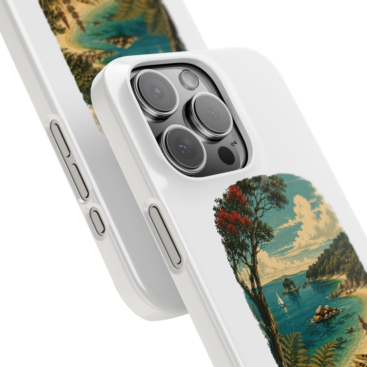 Aotearoa Vintage Landscape Slim Phone Case — New Zealand Able Tasman Design