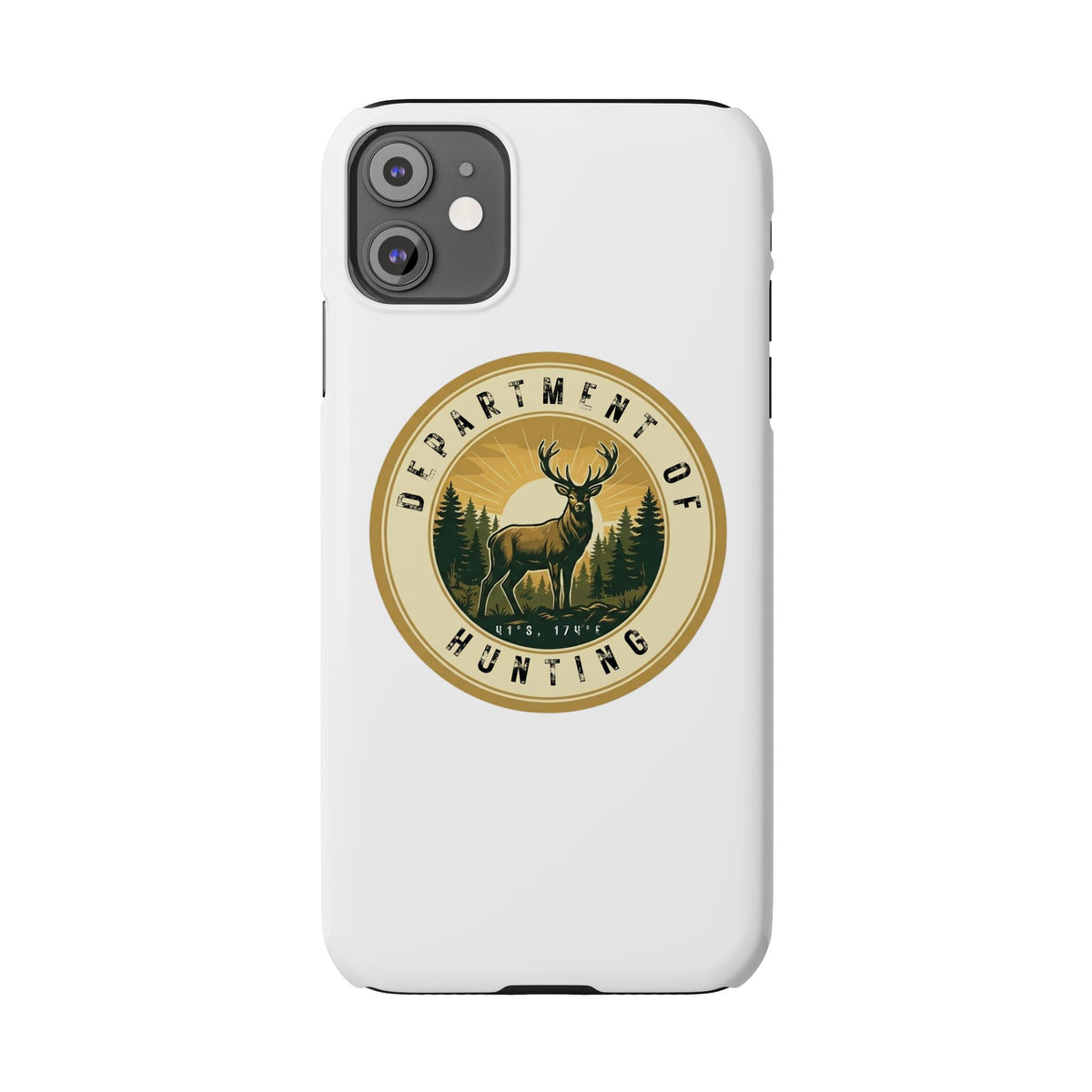 'Department of Hunting' Vintage Deer Logo - Slim Phone Case