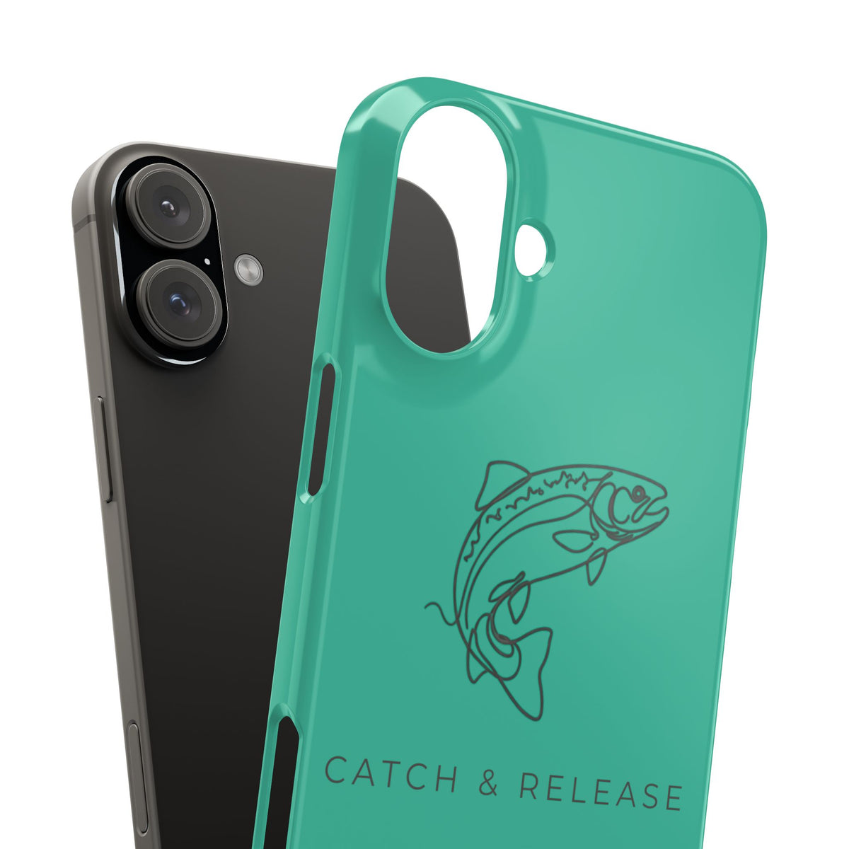 Catch & Release Slim Phone Case — Minimalist Fishing Trout Design