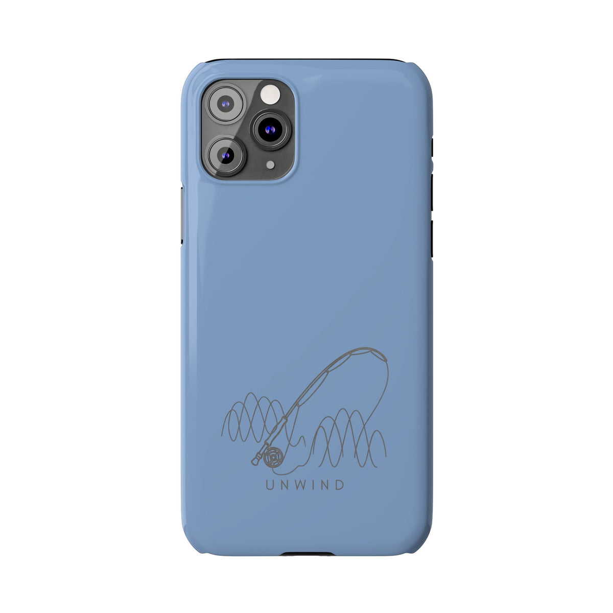 Unwind Fishing Slim Phone Case — Minimal Rod & "UNWIND" Design