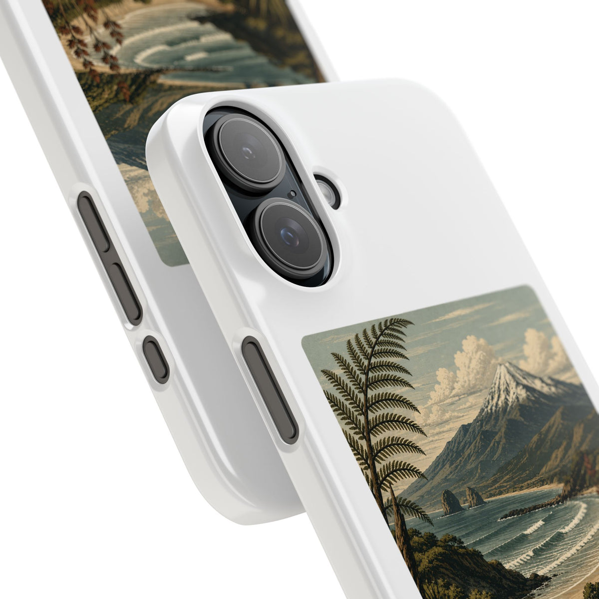 Aotearoa Vintage Landscape Slim Phone Case — New Zealand Mt Taranaki Design