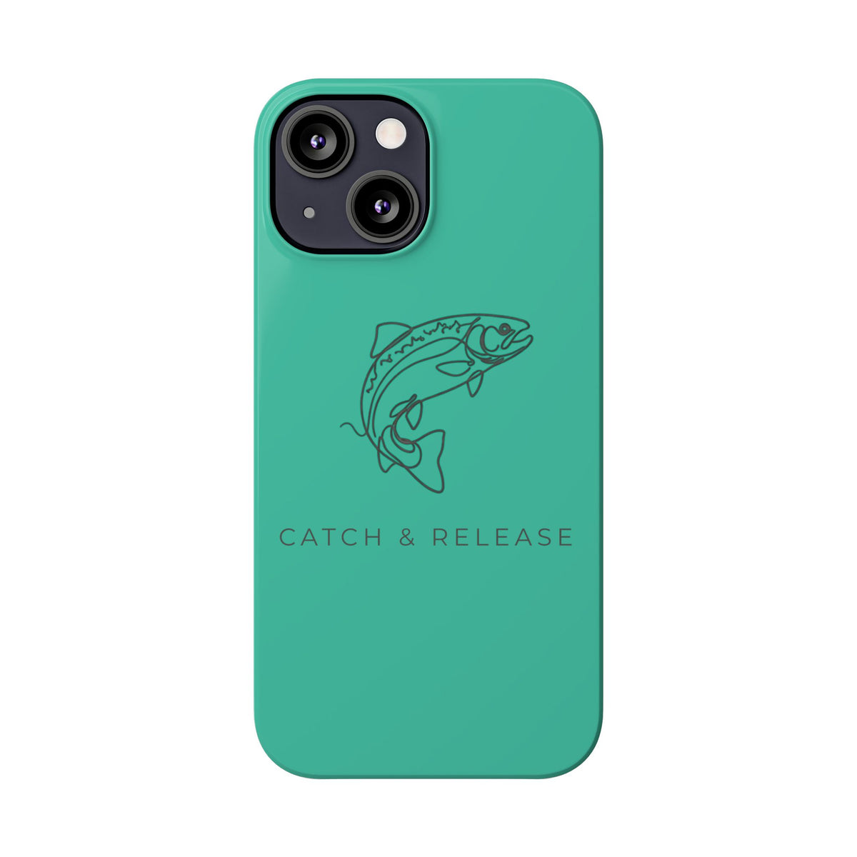 Catch & Release Slim Phone Case — Minimalist Fishing Trout Design