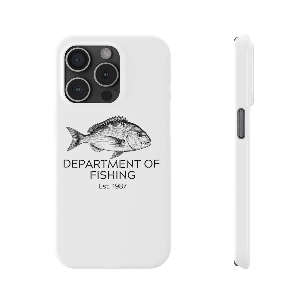Slim Phone Case — Department of Fishing Est. 1987 (Vintage Fish Design)