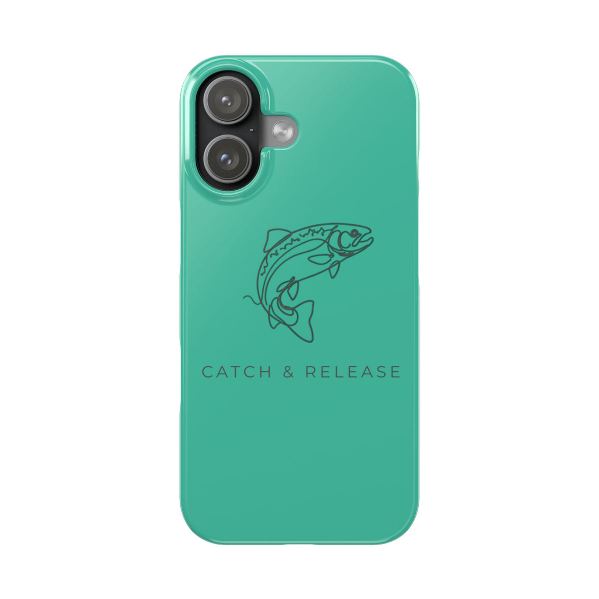Catch & Release Slim Phone Case — Minimalist Fishing Trout Design