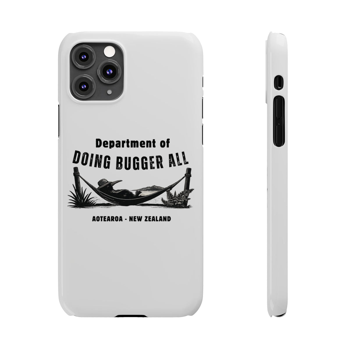 Slim Phone Case — "Department of Doing Bugger All" New Zealand Relaxation Design