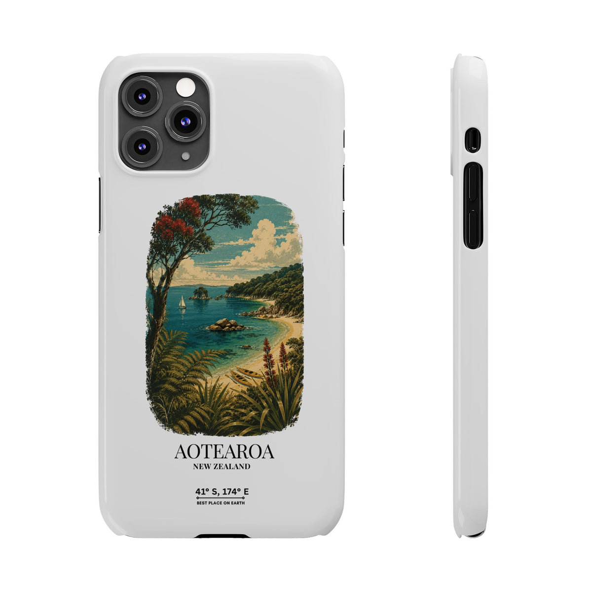 Aotearoa Vintage Landscape Slim Phone Case — New Zealand Able Tasman Design