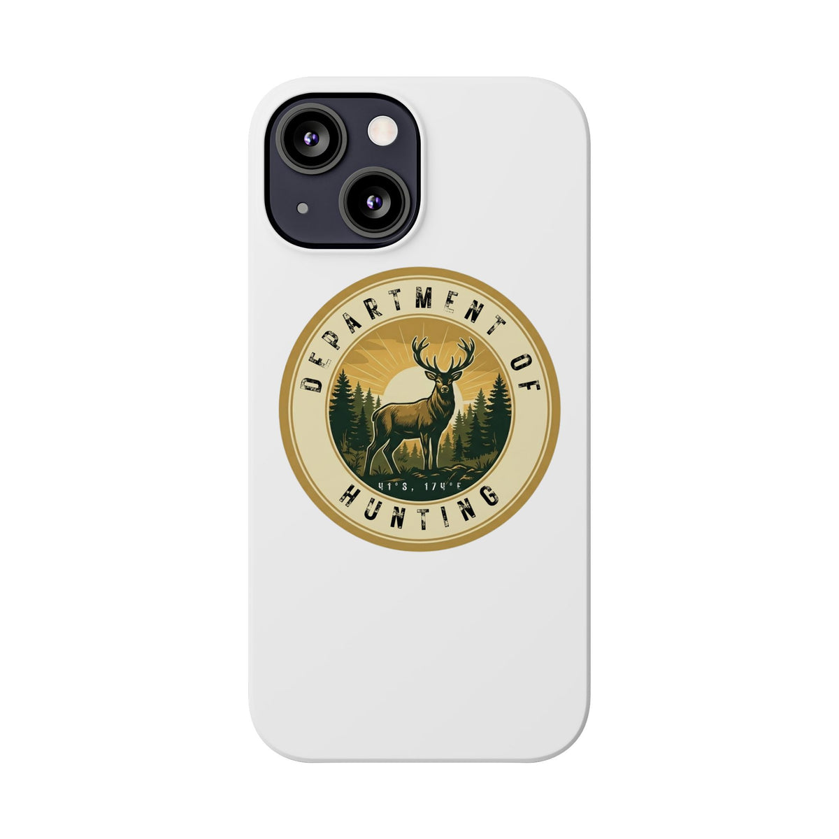 'Department of Hunting' Vintage Deer Logo - Slim Phone Case