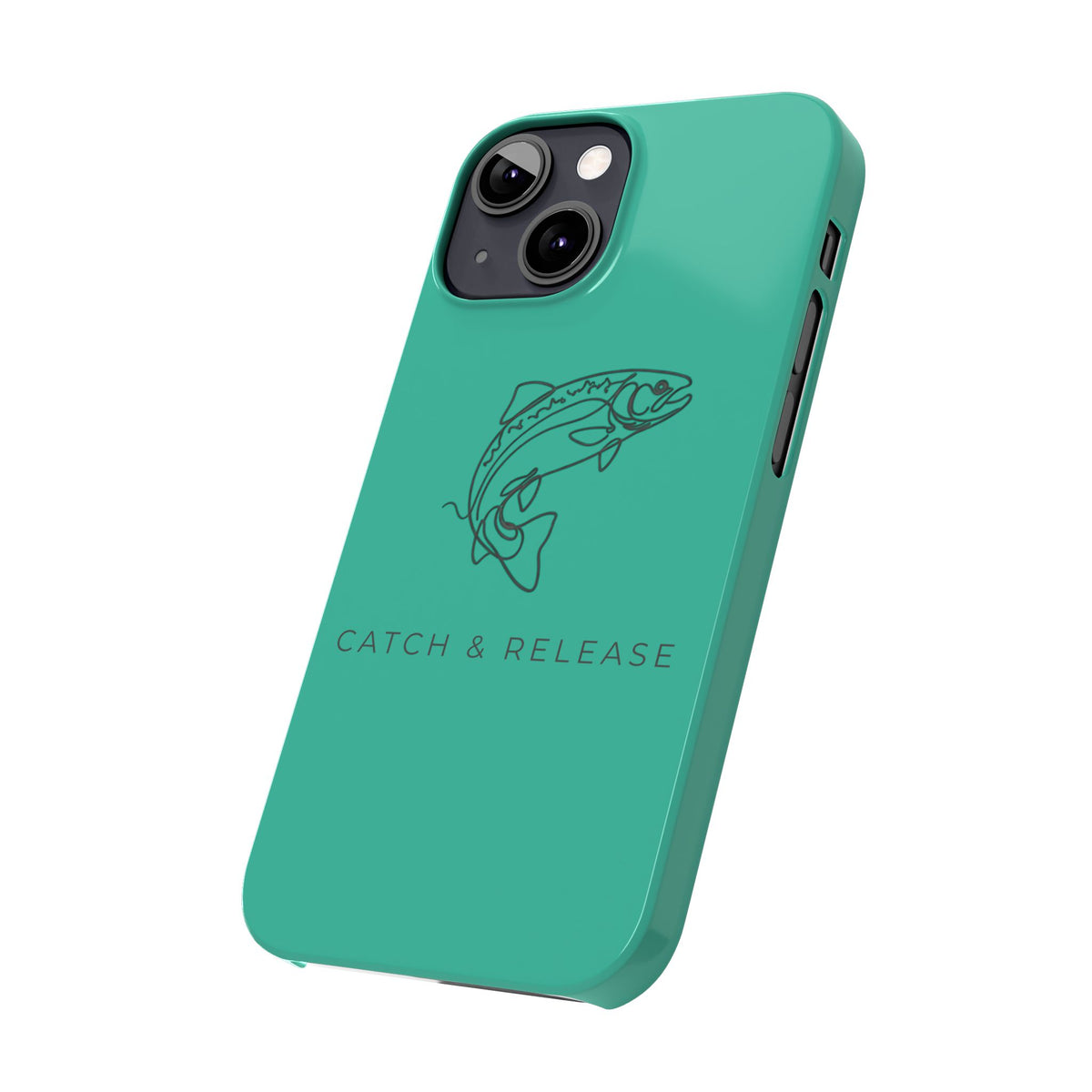 Catch & Release Slim Phone Case — Minimalist Fishing Trout Design