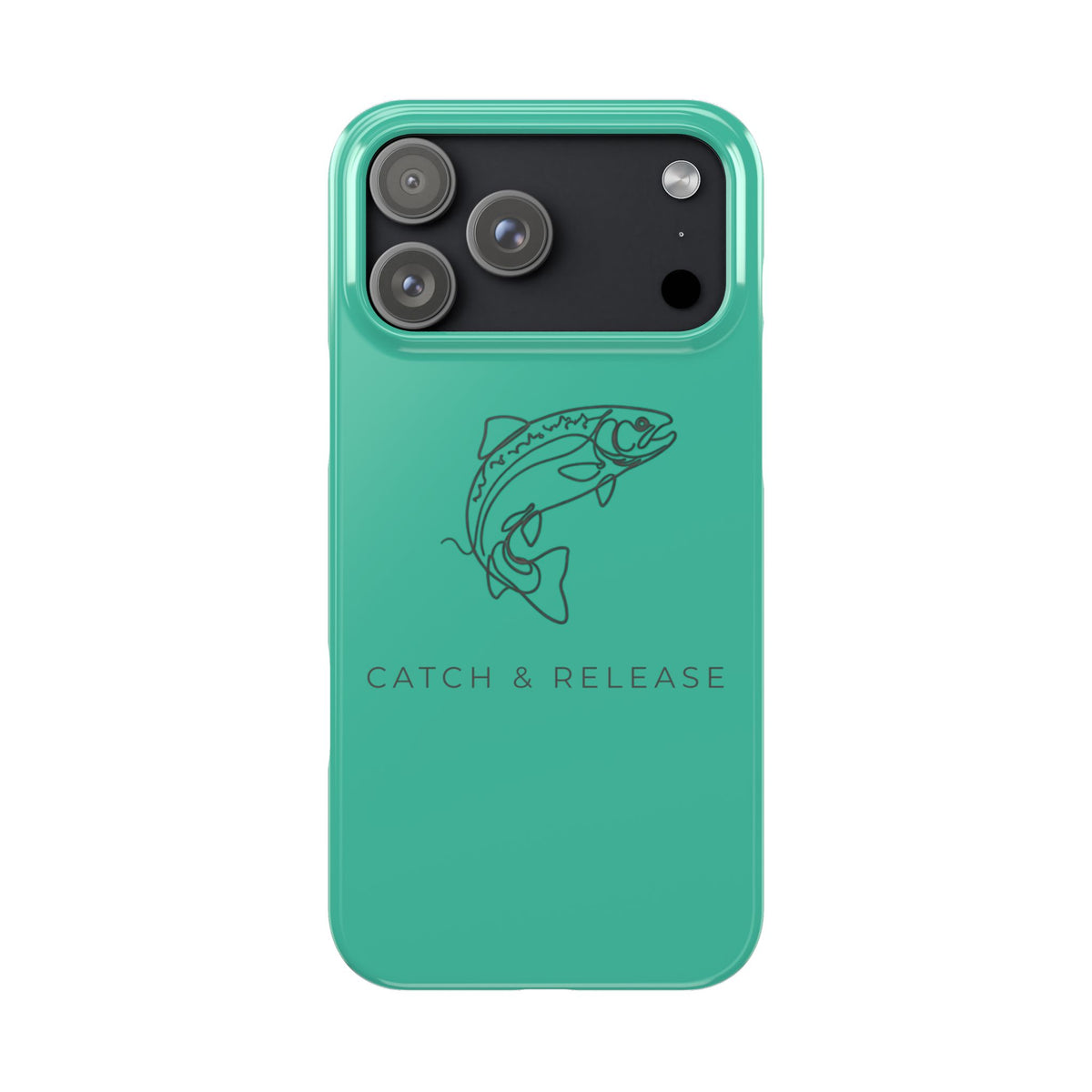 Catch & Release Slim Phone Case — Minimalist Fishing Trout Design