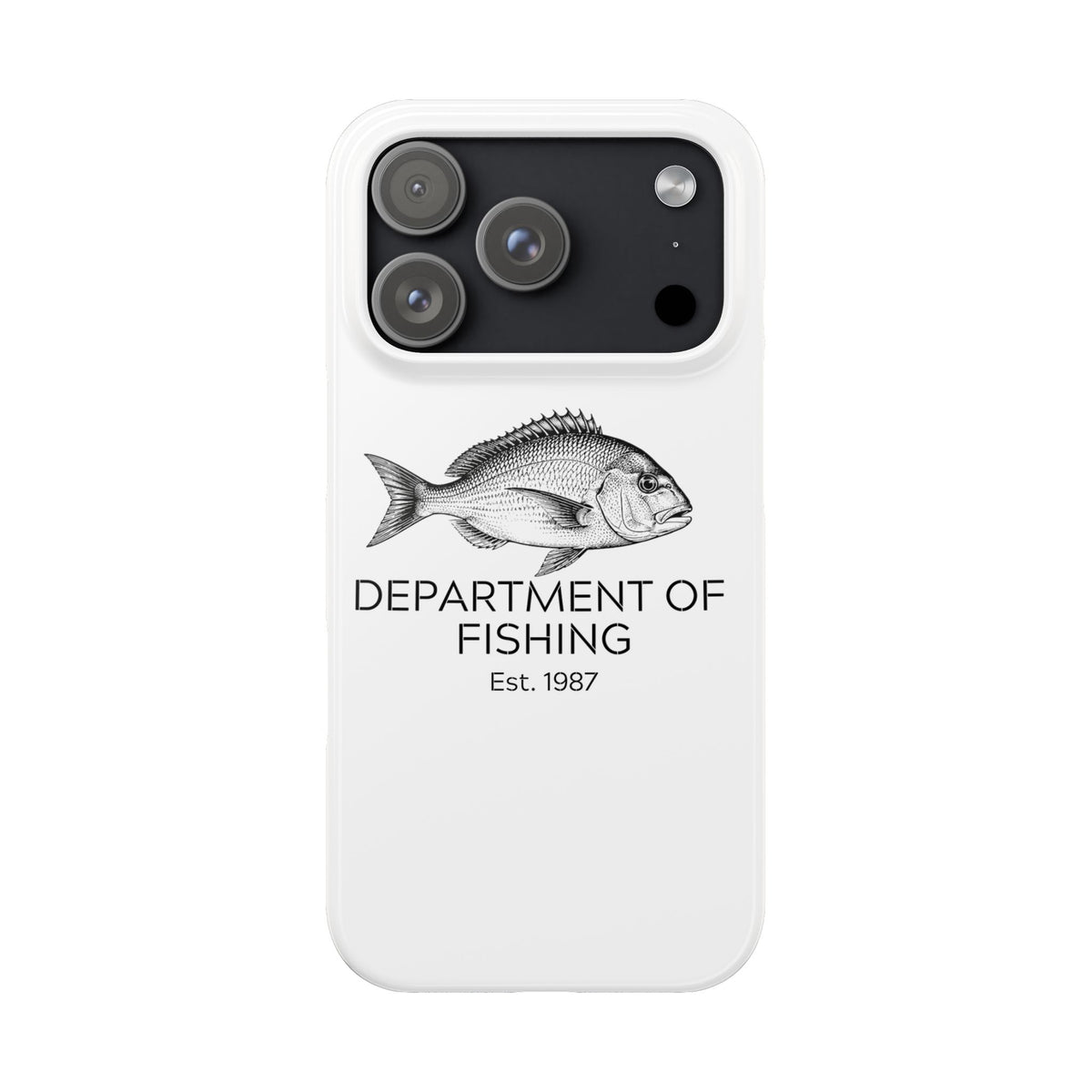 Slim Phone Case — Department of Fishing Est. 1987 (Vintage Fish Design)