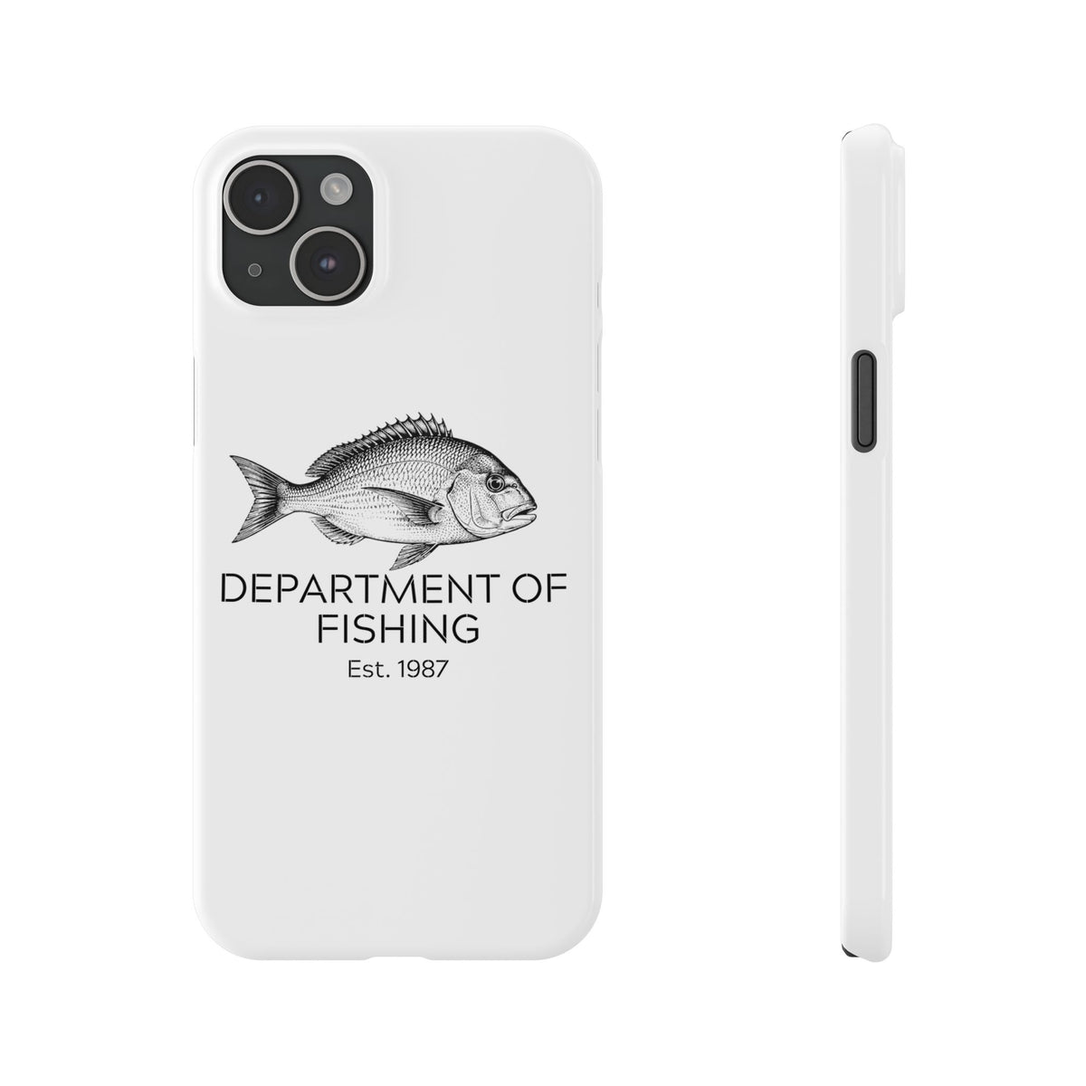 Slim Phone Case — Department of Fishing Est. 1987 (Vintage Fish Design)