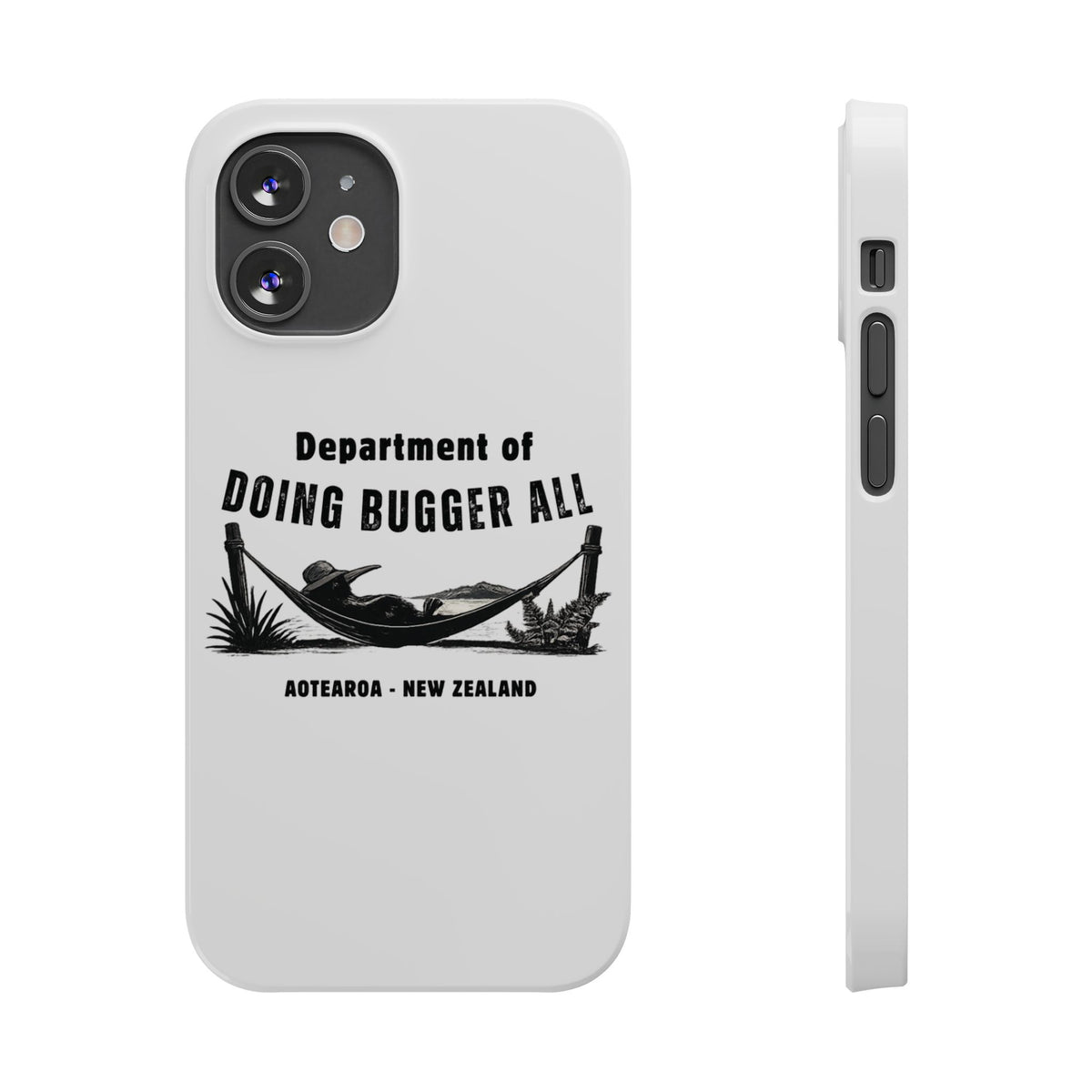Slim Phone Case — "Department of Doing Bugger All" New Zealand Relaxation Design