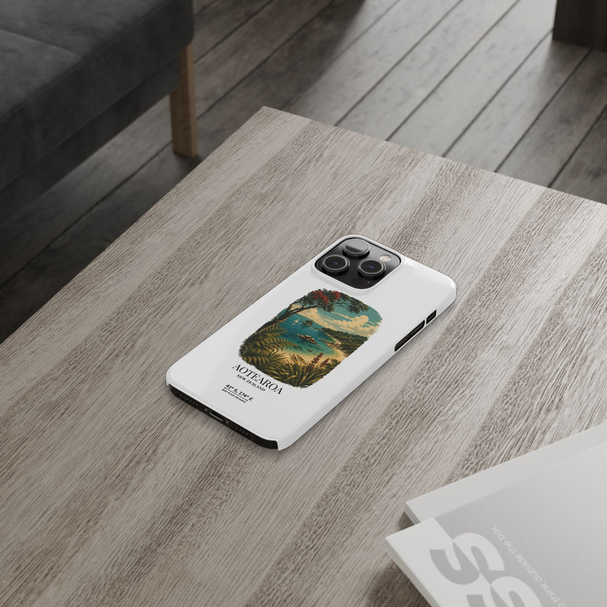 Aotearoa Vintage Landscape Slim Phone Case — New Zealand Able Tasman Design