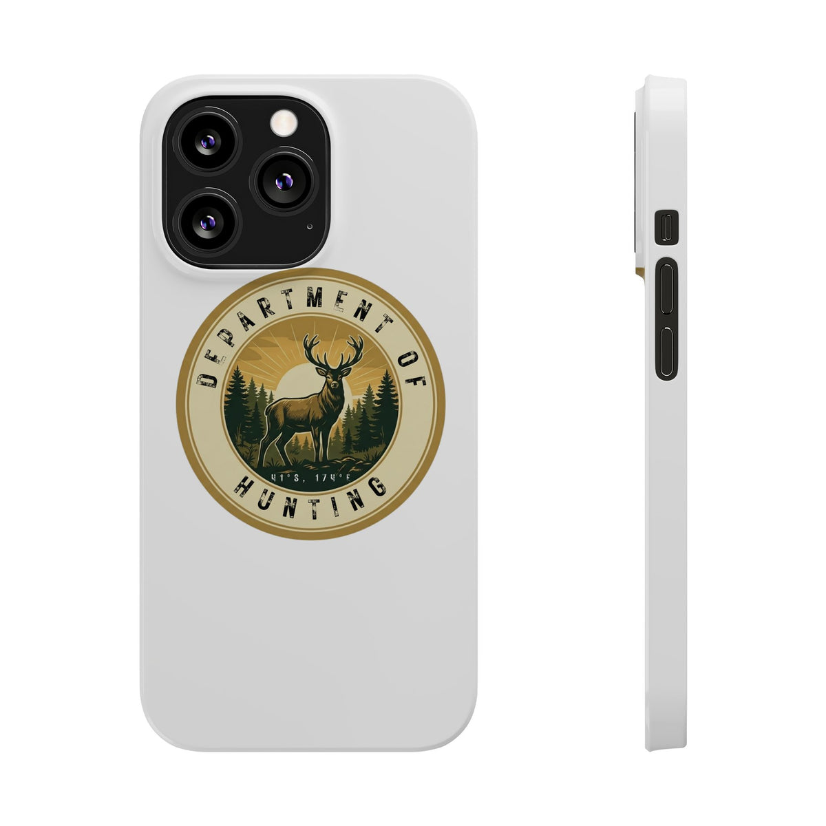 'Department of Hunting' Vintage Deer Logo - Slim Phone Case