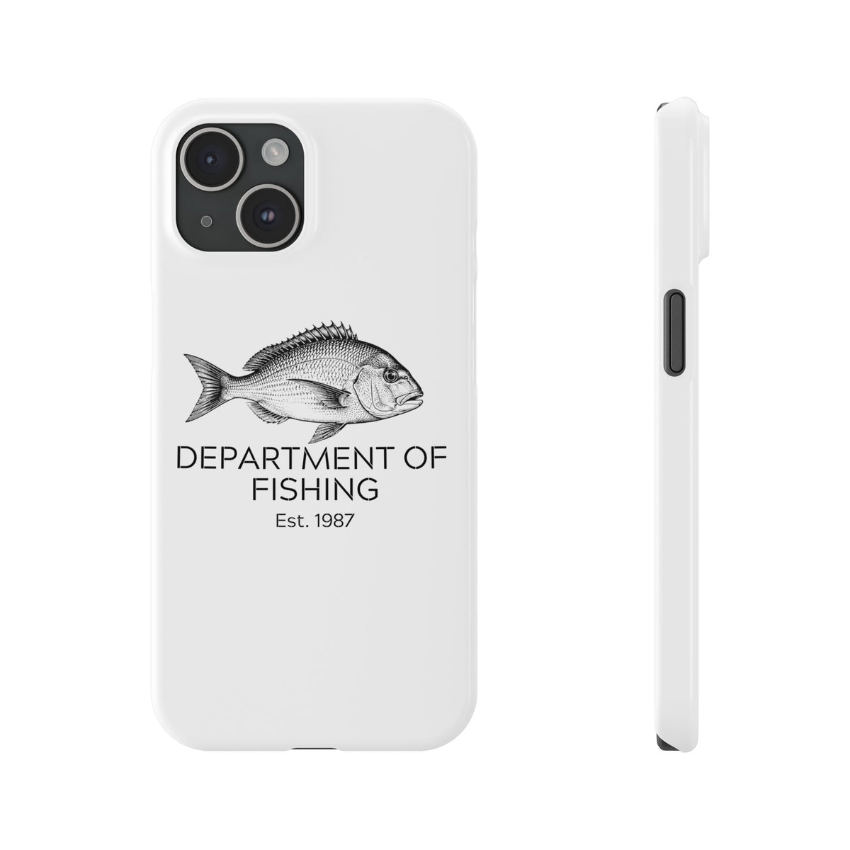 Slim Phone Case — Department of Fishing Est. 1987 (Vintage Fish Design)