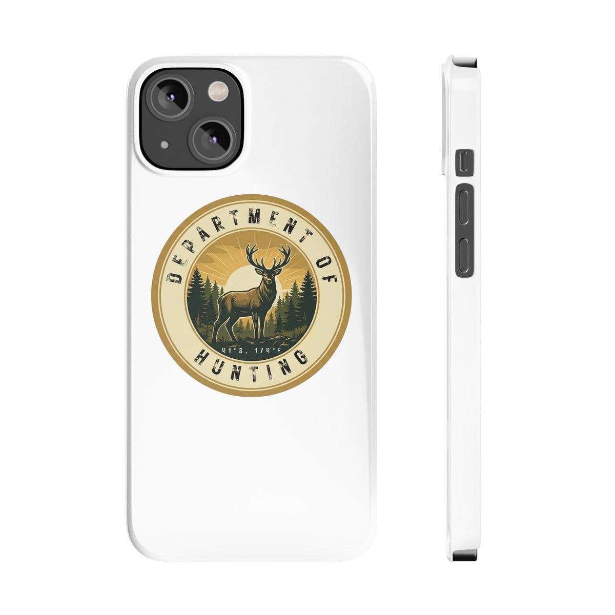'Department of Hunting' Vintage Deer Logo - Slim Phone Case