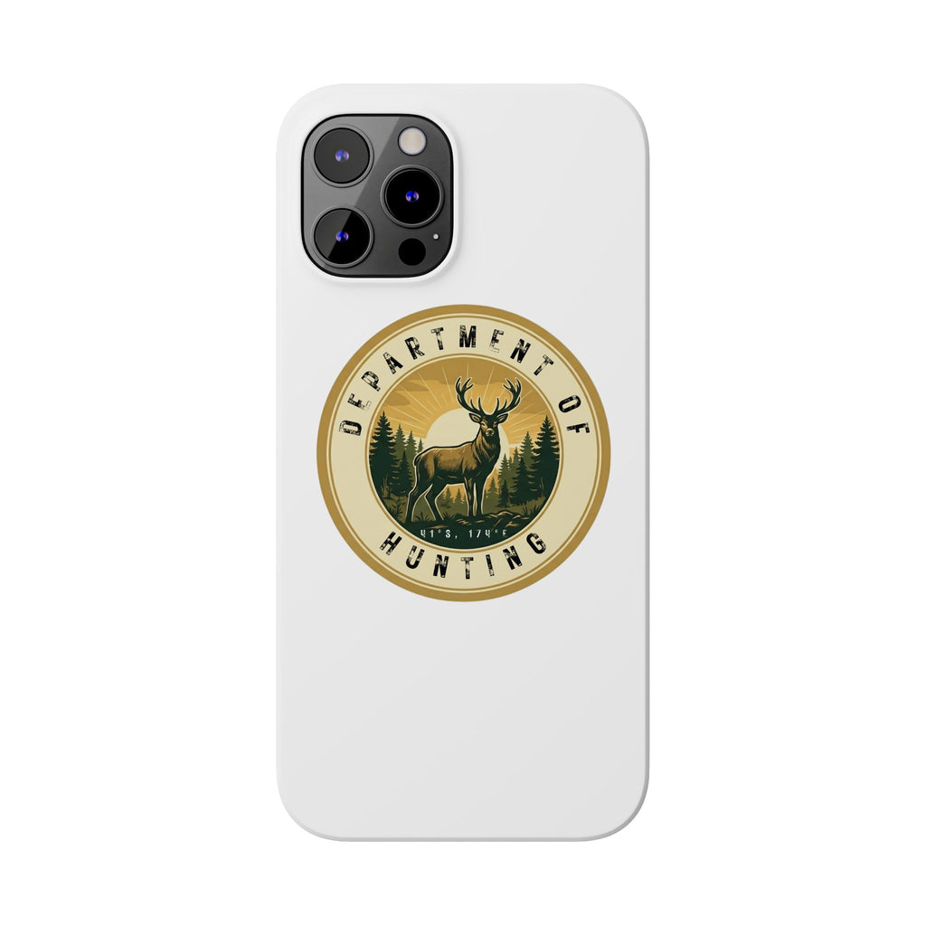 'Department of Hunting' Vintage Deer Logo - Slim Phone Case