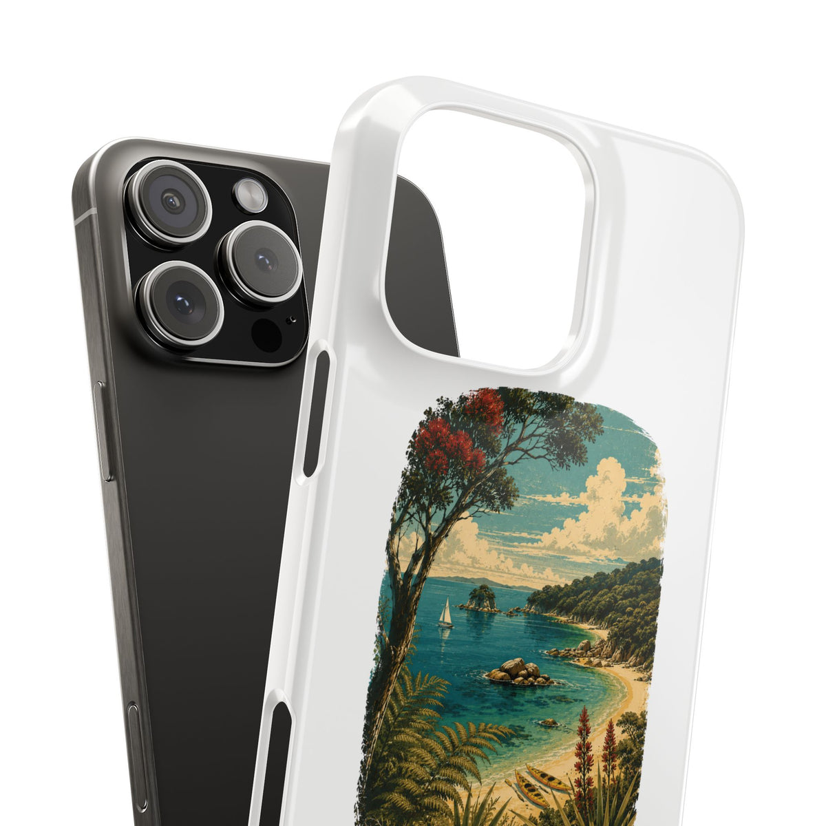 Aotearoa Vintage Landscape Slim Phone Case — New Zealand Able Tasman Design