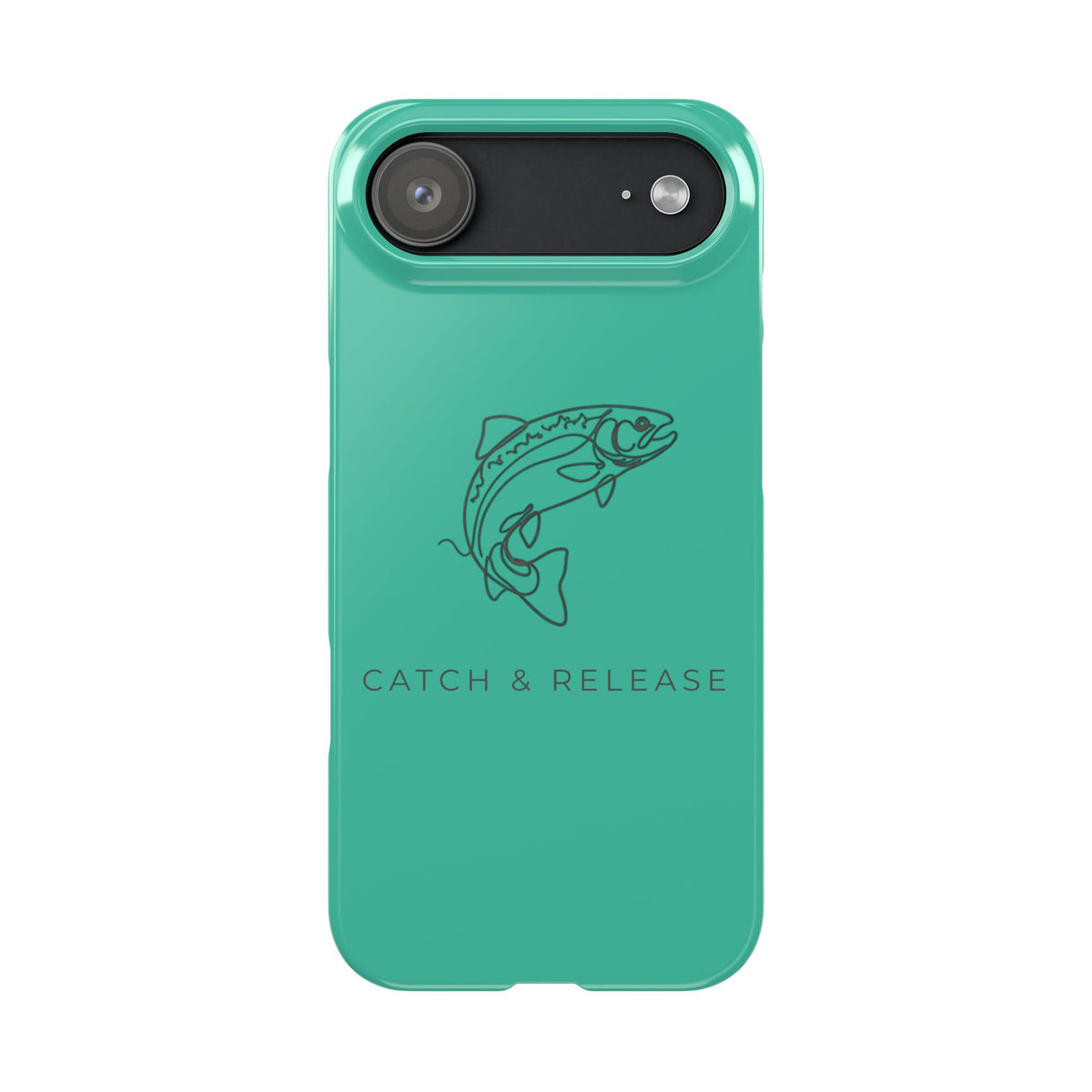Catch & Release Slim Phone Case — Minimalist Fishing Trout Design